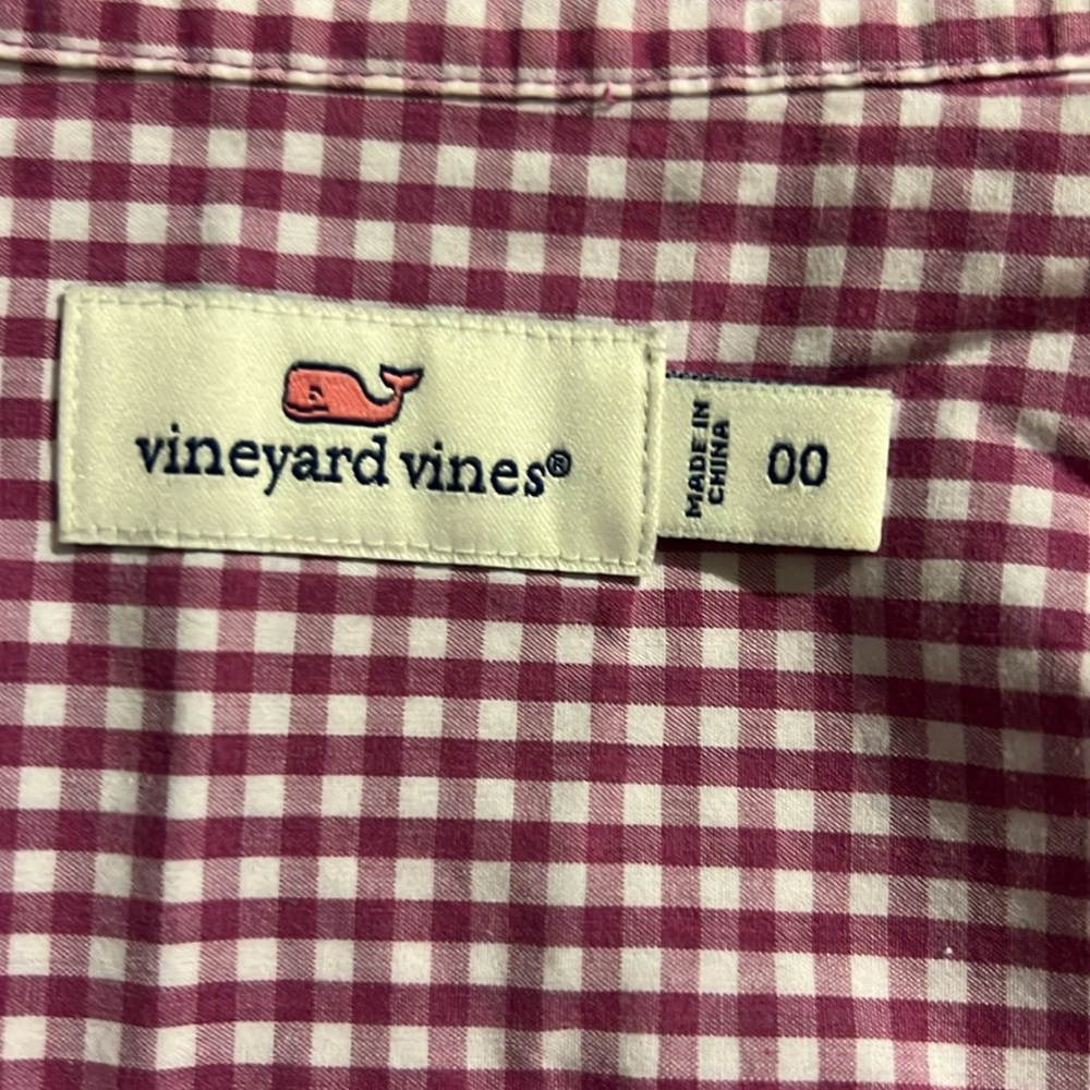 Vineyard Vines Purple Gingham Popover Button Shirt, Sz 00 - Picture 4 of 7